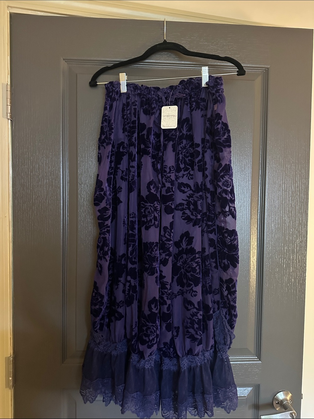 Free People Forever Young Burnout Pants Blue NWT